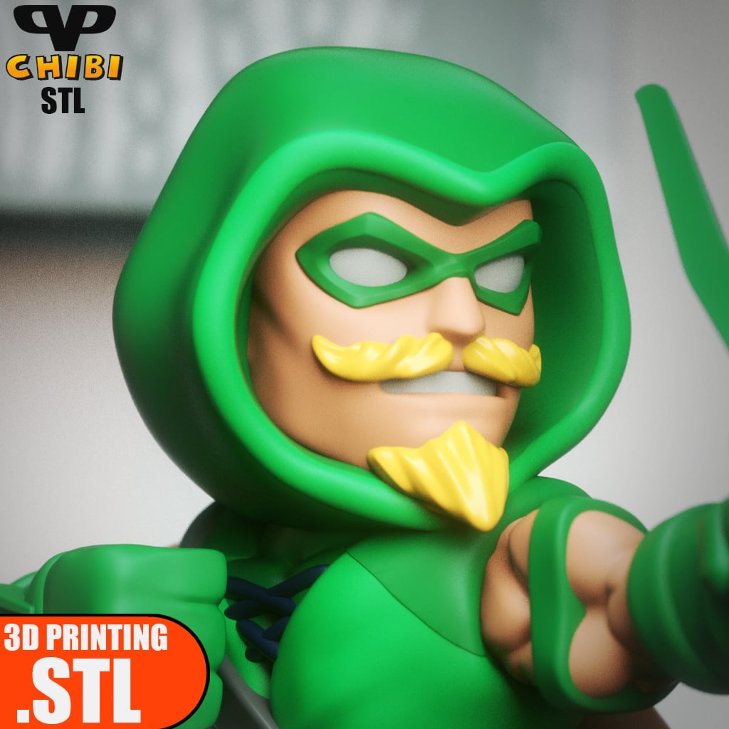 Green Arrow Chibi STL for 3D Printing ChibiSTL 3DXM 3d model