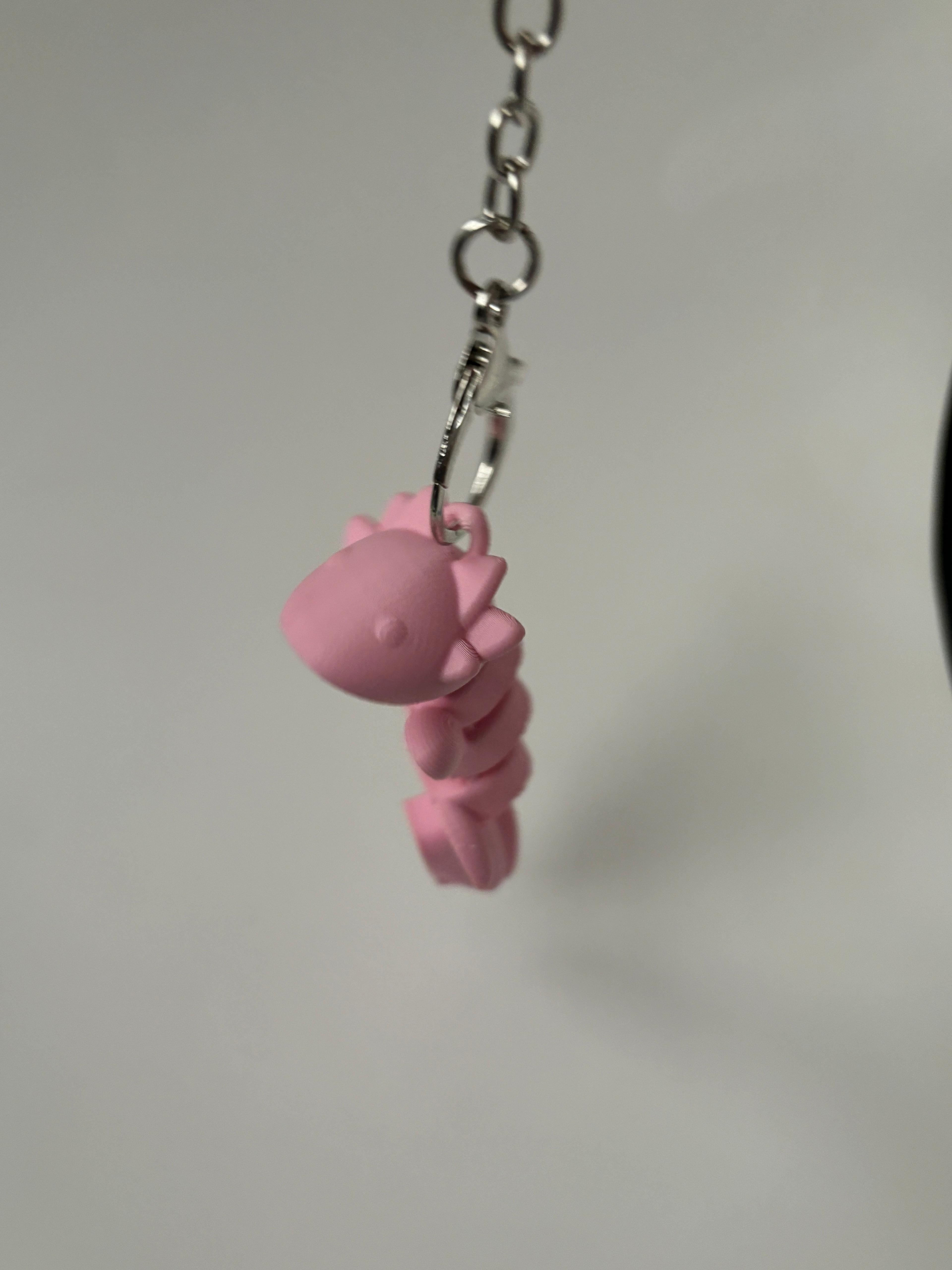 articulated axolotl - Print in Place Keychain 3d model