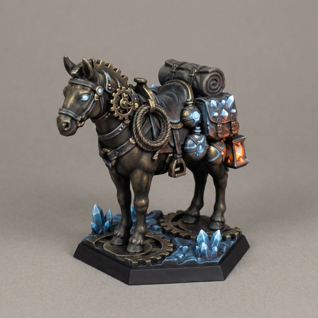 Iris and Orin - Loaded Pack Mule STL - Vault of the Star Forge Meshy Miniatures 3d model