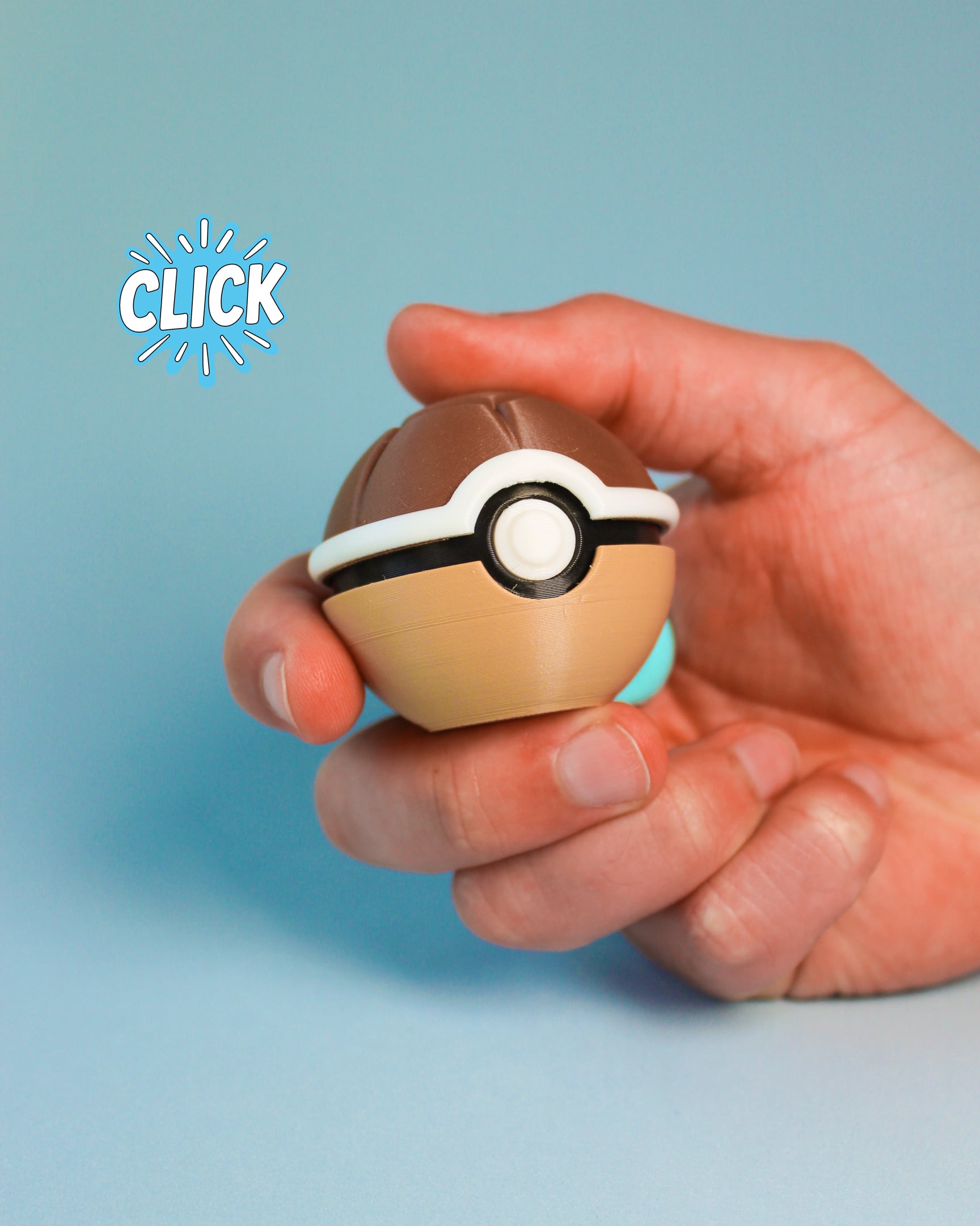 Squirtle Ball Fidget Clicker Keychain 3d model