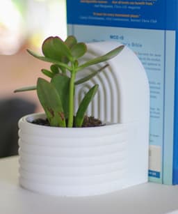 Modern Arc Bookend with Hidden Storage & Planter - Lomo 3d model