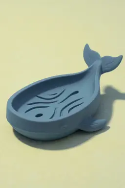 Whale Soap Dish Holder Cute Bathroom Soap Tray with Drain 3d model