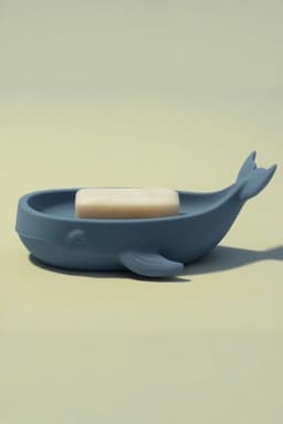 Whale Soap Dish Holder Cute Bathroom Soap Tray with Drain 3d model