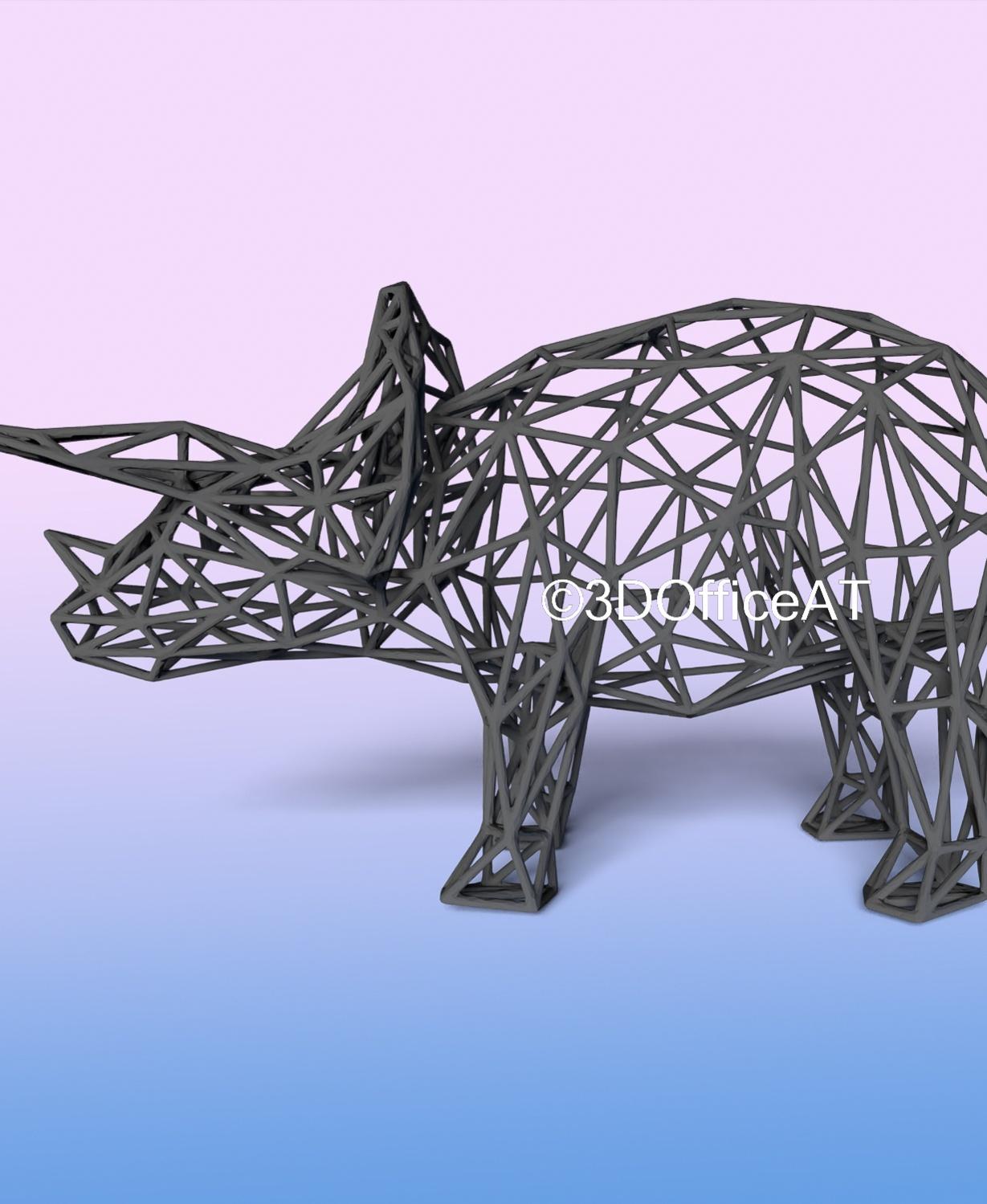 Triceratops Wire Art 3d model