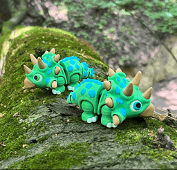 Flexi Triceratops (Button spikes) 3d model