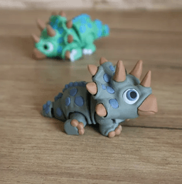 Flexi Triceratops (Button spikes) 3d model