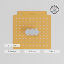 Abstract Wave Sprinkle Stencil Bundle, 5 Sizes, for Sprinkles, Powdered Sugar & Cocoa PRODUCT_1322 3d model