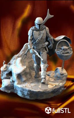 The Mandalorian Standing STL 3D Print Model 3d model