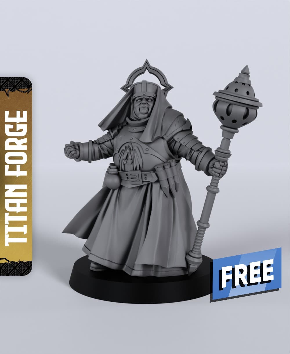 Superior Nun - With Free Dragon - 5e DnD Inspired for RPG and Wargamers 3d model