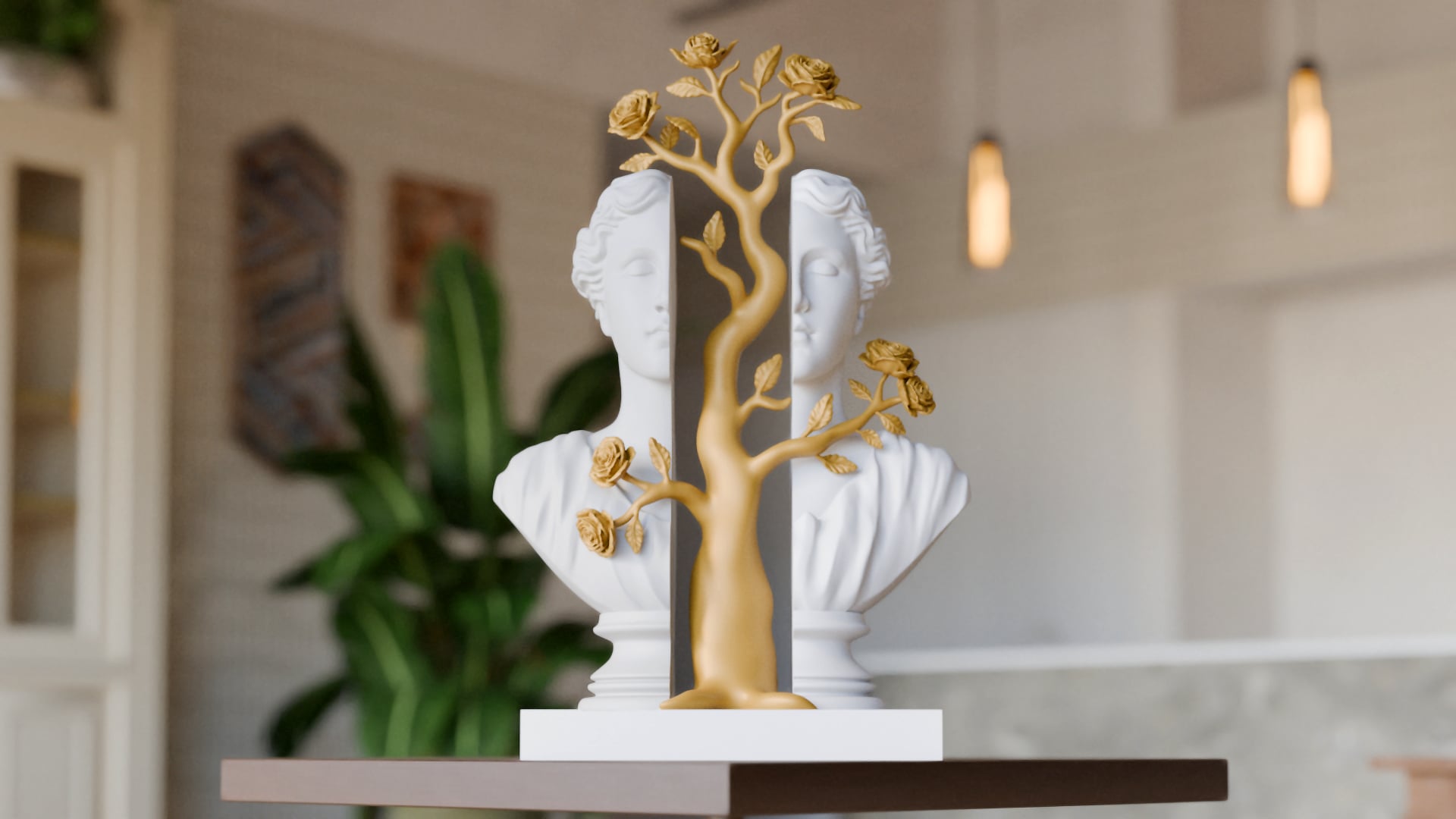 Blooming Duality Sculpture - Poetic Striking Art 3d model