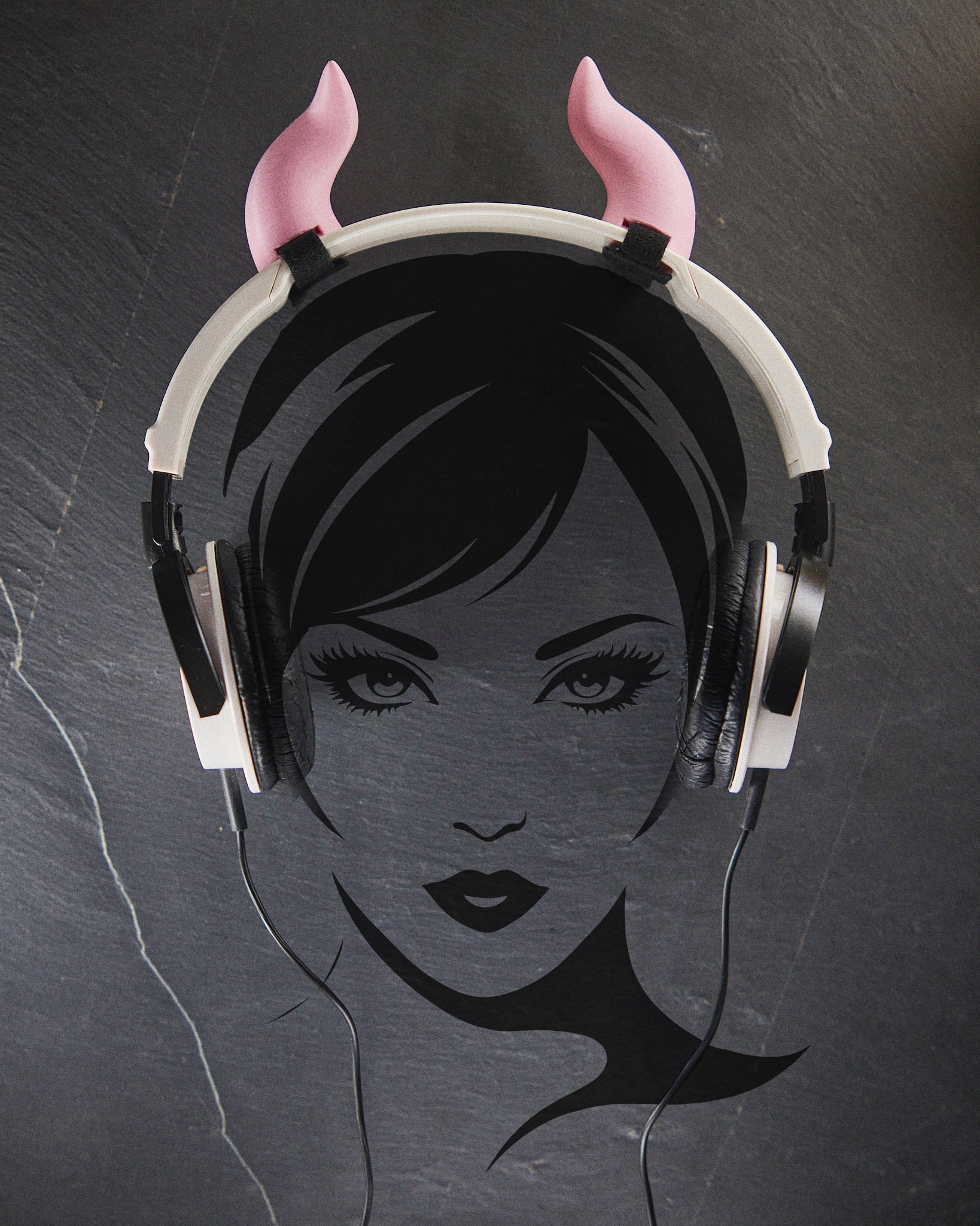 Anime Demon Horns for Headphones Cosplay 3d model