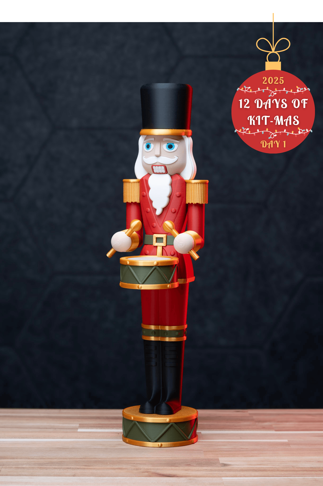 Drumming Nutcracker - Christmas Kit | No Supports, No AMS, No Glue 3d model