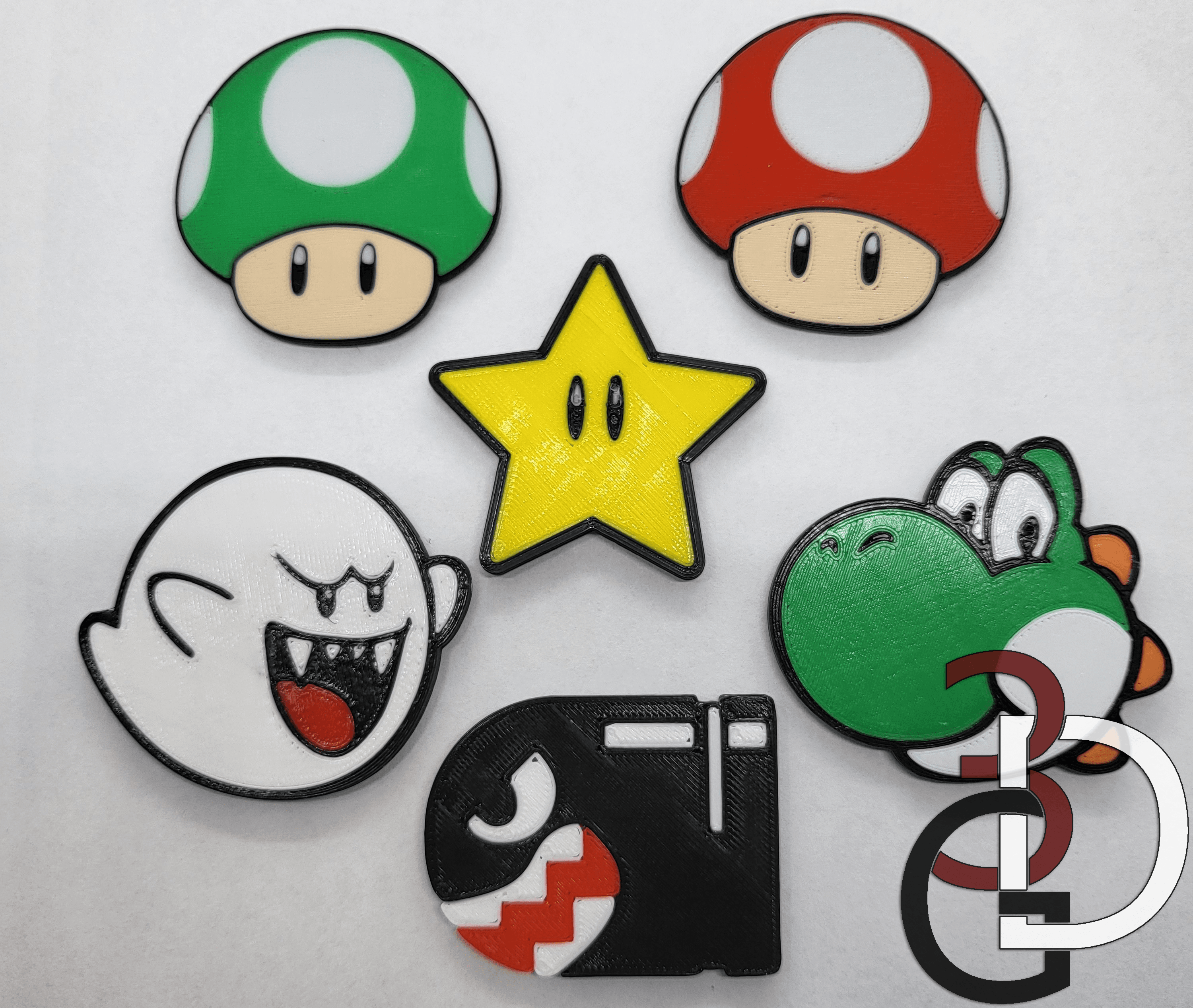 Mario themed character magnets 3d model