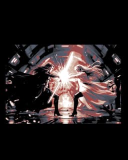 Star Wars Universe Fan Art - Jedi and Sith, The dark and the light at battle - Hueforge art 3d model