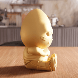 Grumpy Bad Egg Character Figurine 3d model