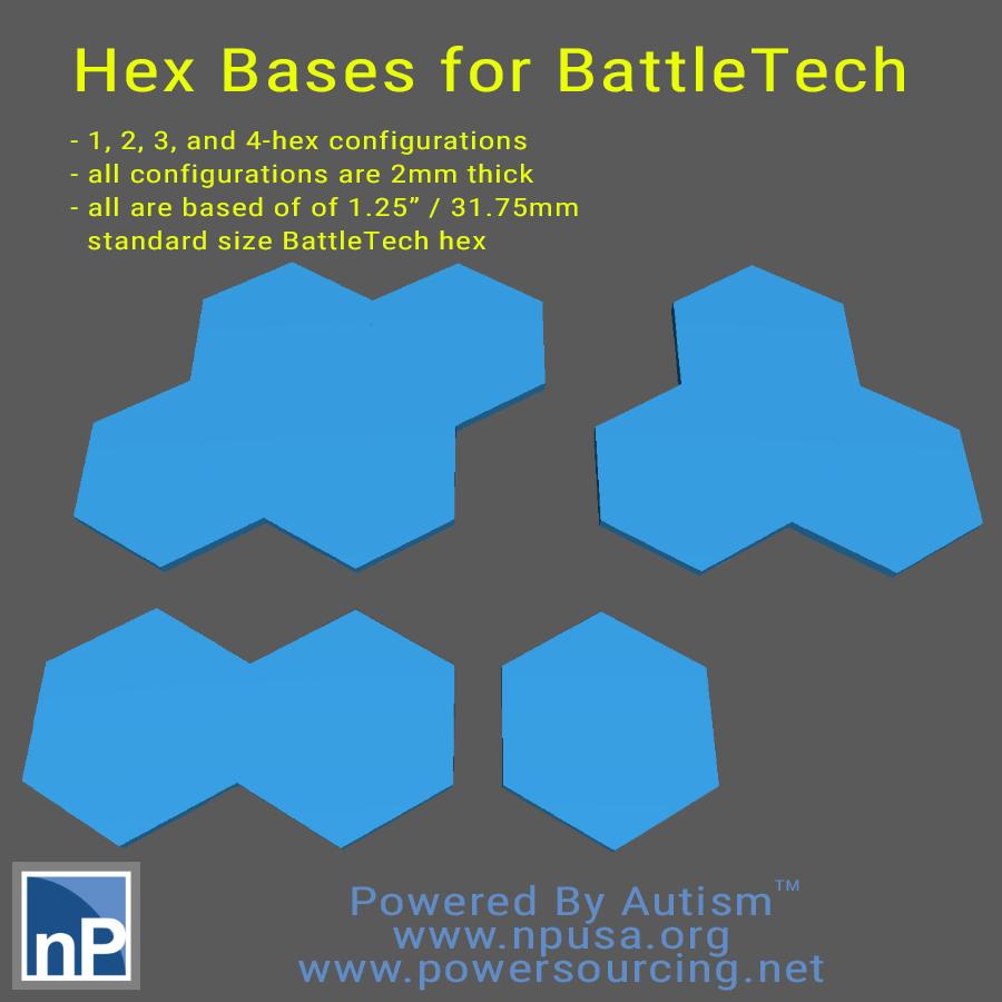BattleTech Hex Bases 3d model
