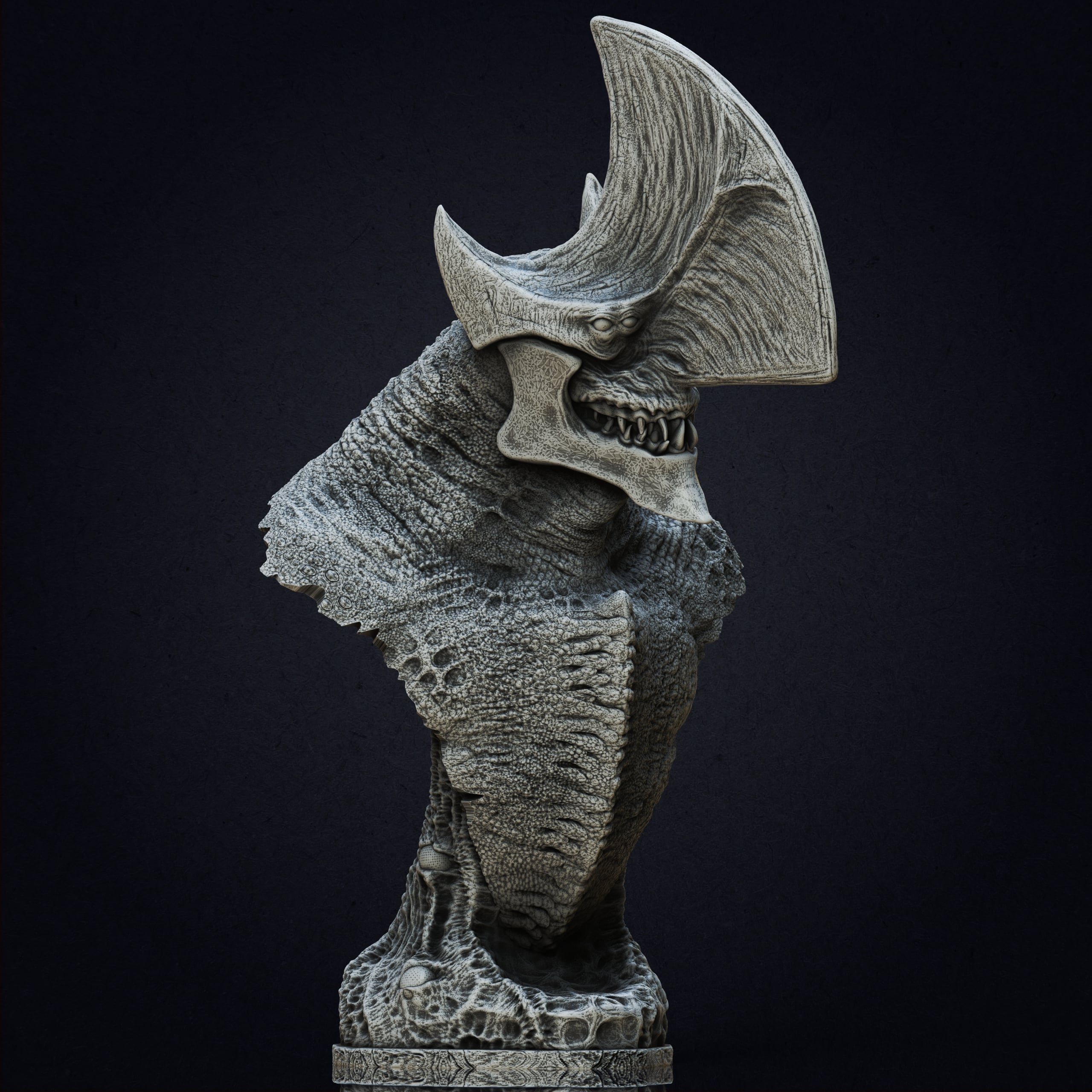 "Trespasser" Kaiju bust - Pacific Rim 3d model