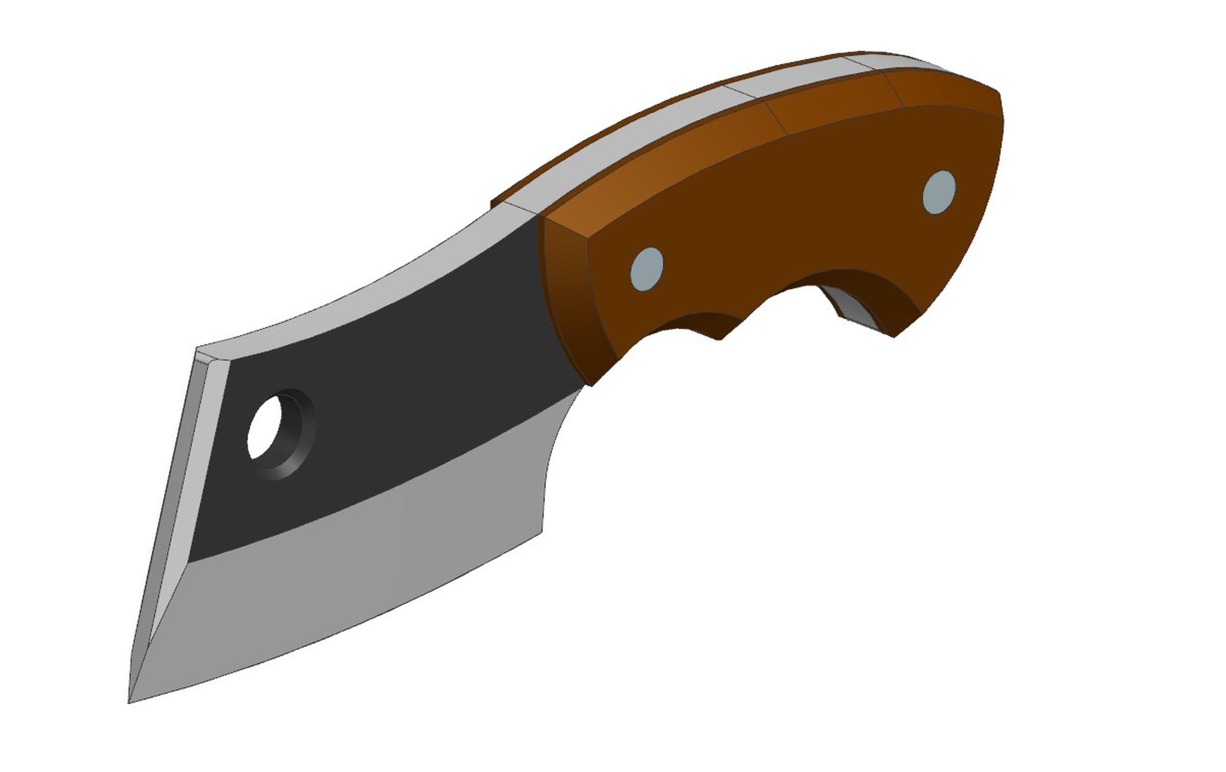 Mini cleaver knife 3d model