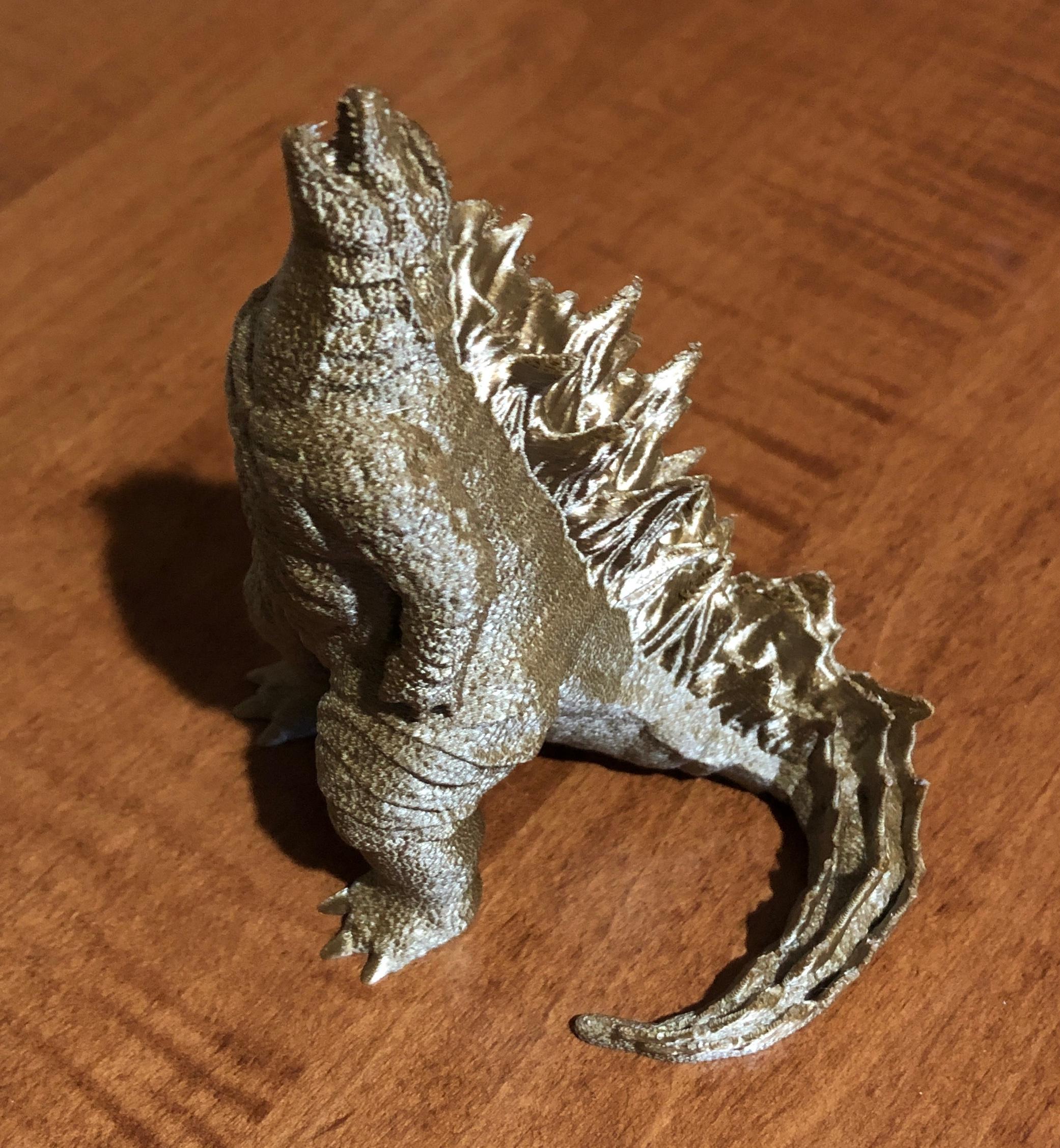 Godzilla (Easy Print) - Tried at 60% with that profile from the Reddit post - insane fast and it turned out great in about 6.5 hours. TTYT3D Silk PLA Shine Chocolate Gold - 3d model