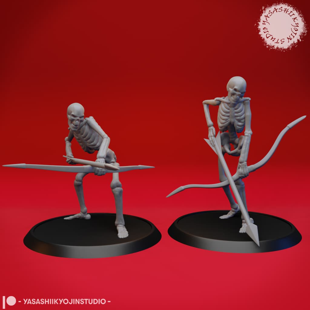 Undead Skeleton Archers - Tabletop Miniature 3d model