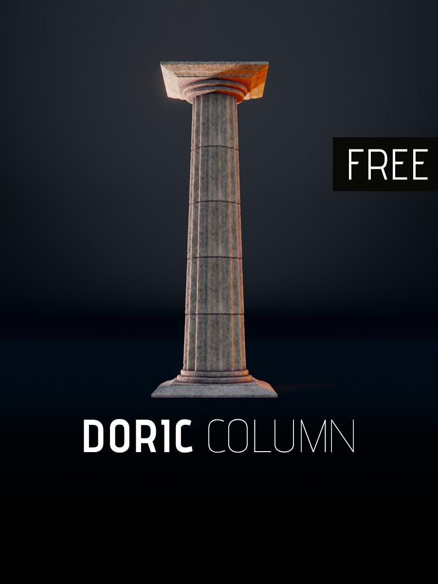 Greek Doric Column - Highpoly 2 3d model