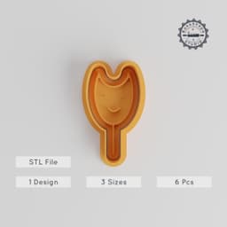 Lollipop Shape Cutter & Stamp, Cookie & Fondant Molds Set, Sweet Treat, Candy Swirl Designs, S/M/L, 6-Piece Collection PRODUCT_4908 3d model