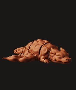 Articulated Fire Dragon | Brain Texture Flexi Toy | Fantasy Monster Statue | Multi-Color Articulated 3d model