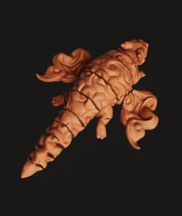 Articulated Fire Dragon | Brain Texture Flexi Toy | Fantasy Monster Statue | Multi-Color Articulated 3d model