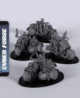 Cyber Bikers - With Free Cyberpunk Warhammer - 40k Sci-Fi Gift Ideas for RPG and Wargamers 3d model
