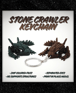 Stone Crawler Keychain - Multicolor - Separated Eyes 3d model