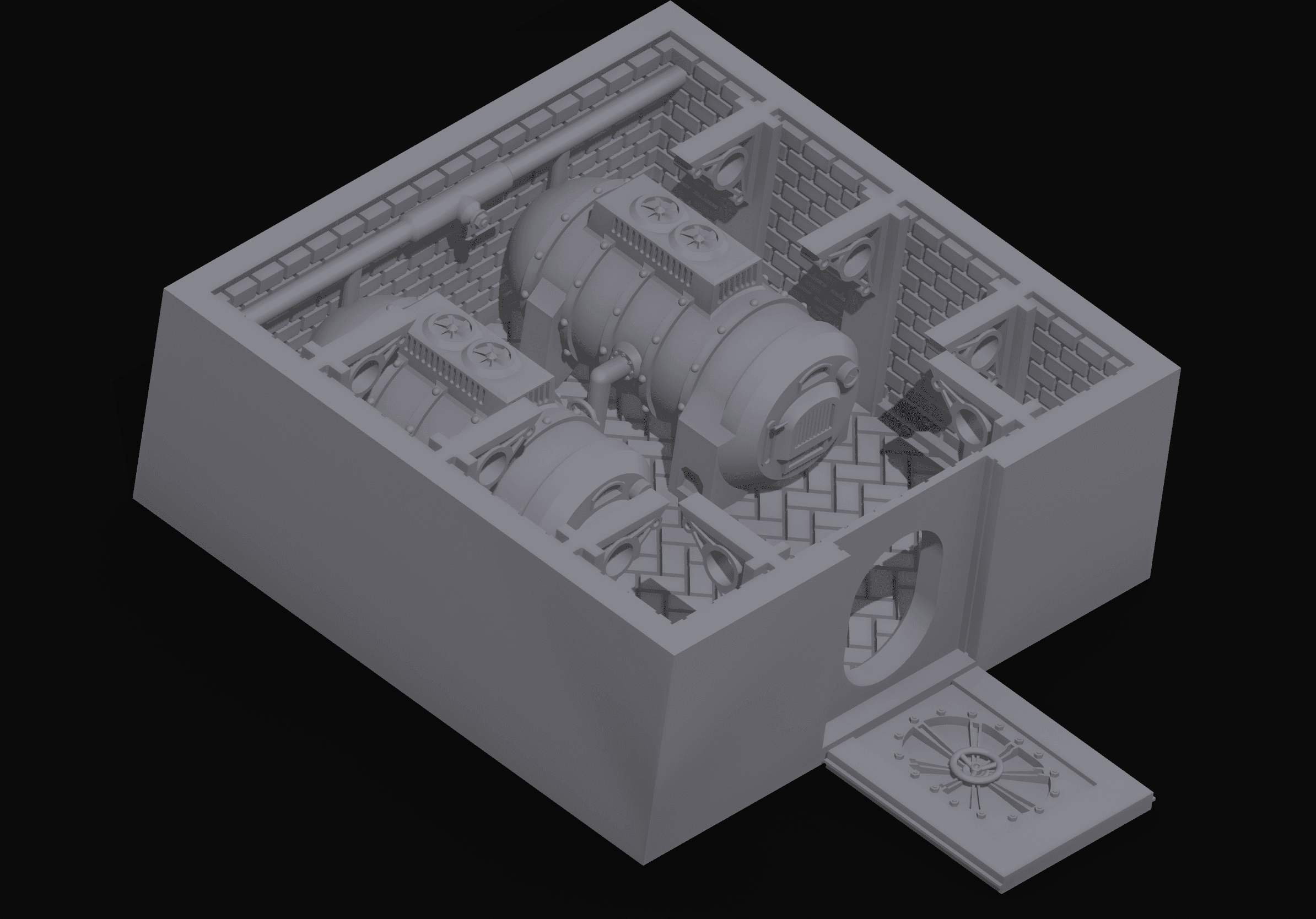 Industrial steam room complete 3d model