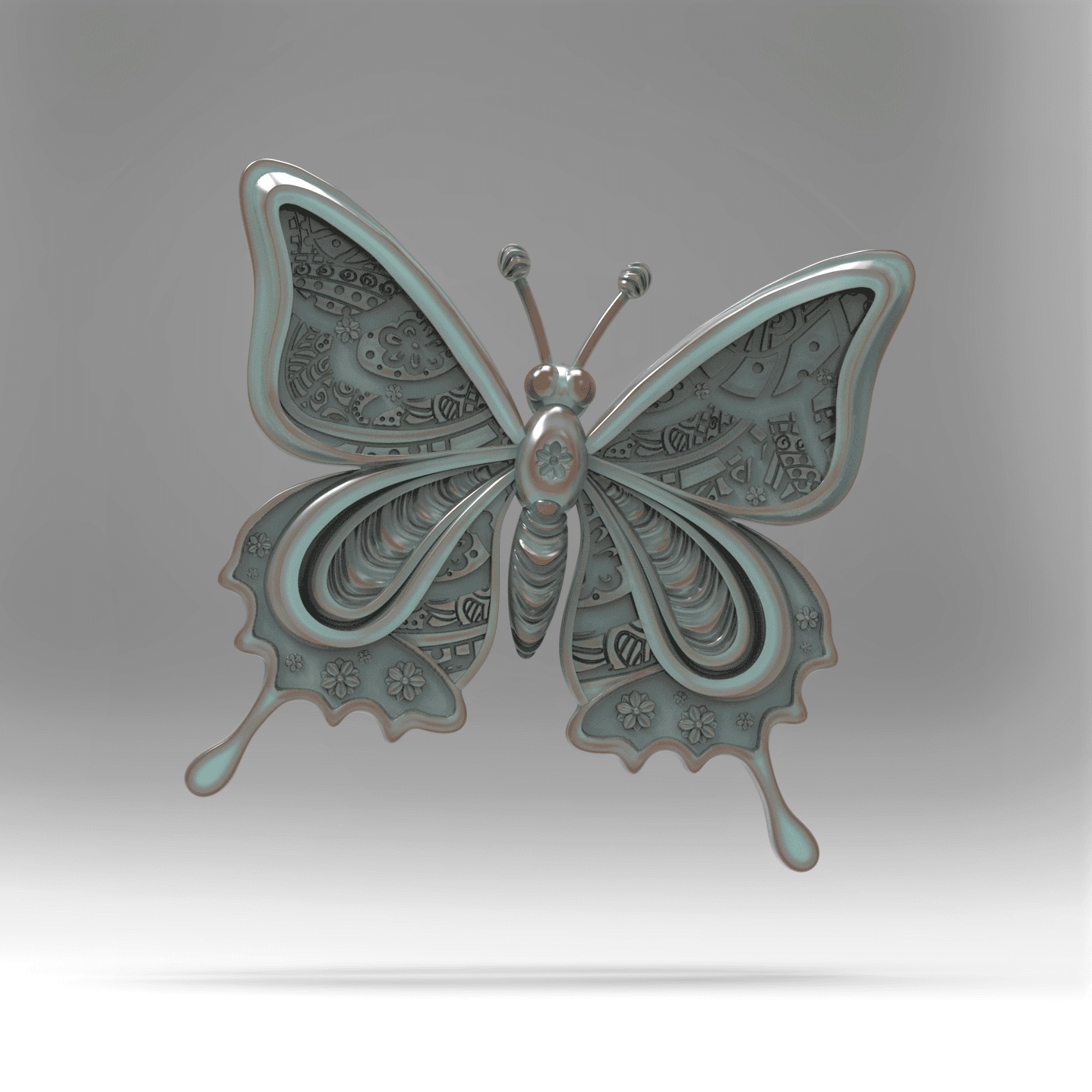 Doodlefly Butterfly Wall art 3d model