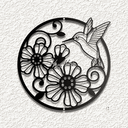 hummingbird flowers gard WALL ART HOME DECORtl 3d model