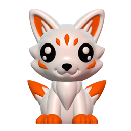 Cute Cryptid Baby Kitsune Fox Spirit 3D Printable Fantasy Model 3d model