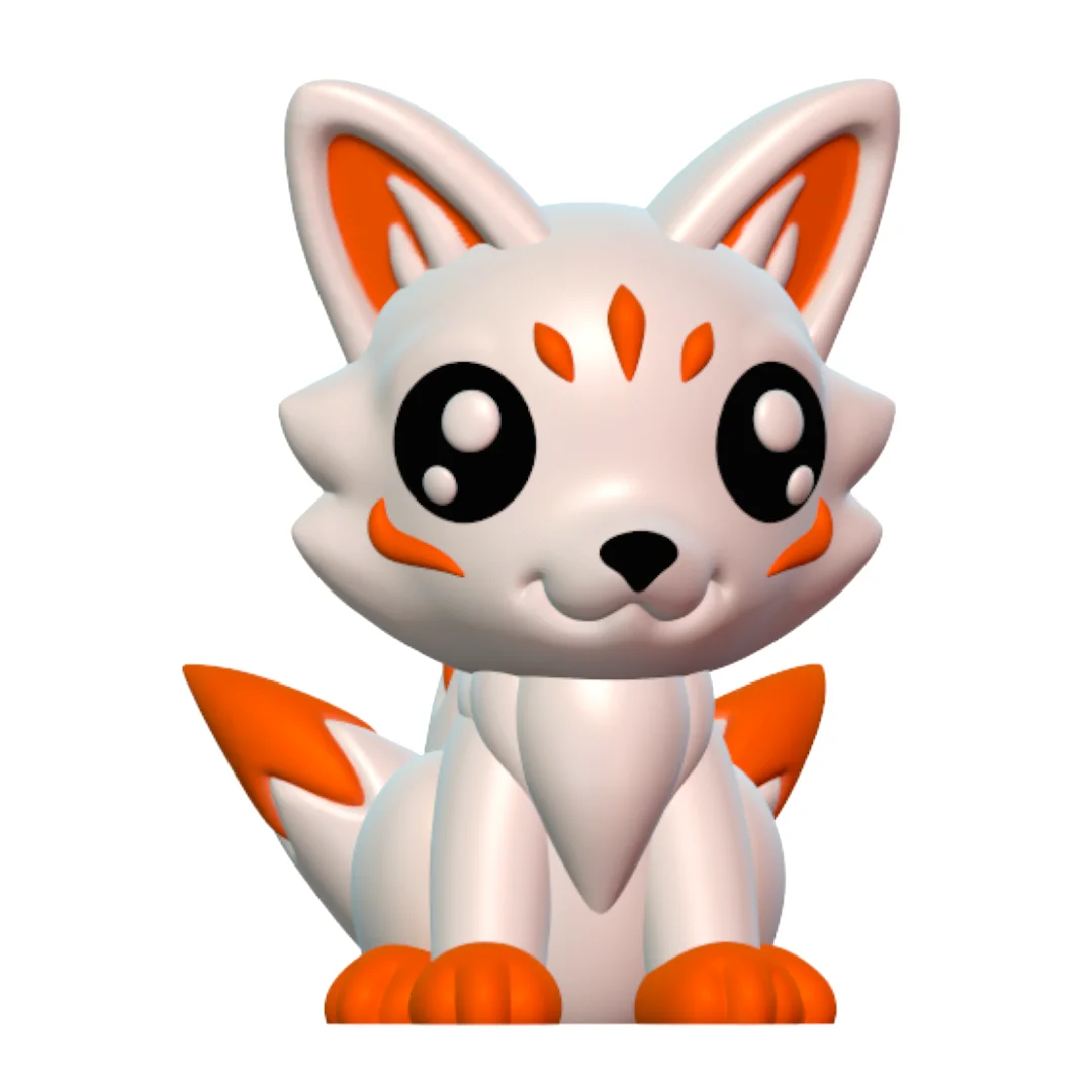Cute Cryptid Baby Kitsune Fox Spirit 3D Printable Fantasy Model 3d model