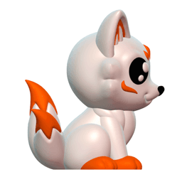 Cute Cryptid Baby Kitsune Fox Spirit 3D Printable Fantasy Model 3d model