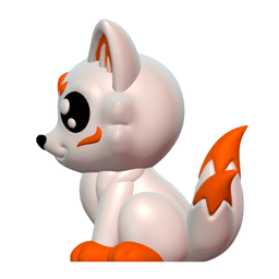 Cute Cryptid Baby Kitsune Fox Spirit 3D Printable Fantasy Model 3d model