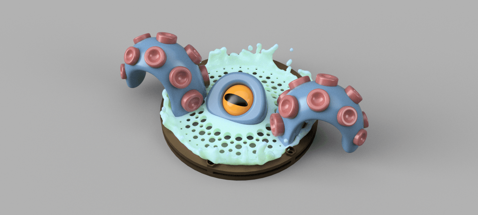 #3DPNSpeakerCover Octopus Splash Cover 3d model