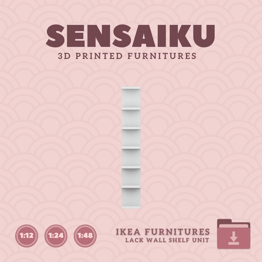 Miniature Replica 08. LACK Wall Shelf Unit for Miniature Dollhouse IKEA 3D - IKEA 3D Print (1:12,24, 3d model