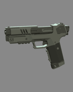 M-76e Omaha Tech Pistol - Militech Cyberpunk 2077 3D Model 3d model