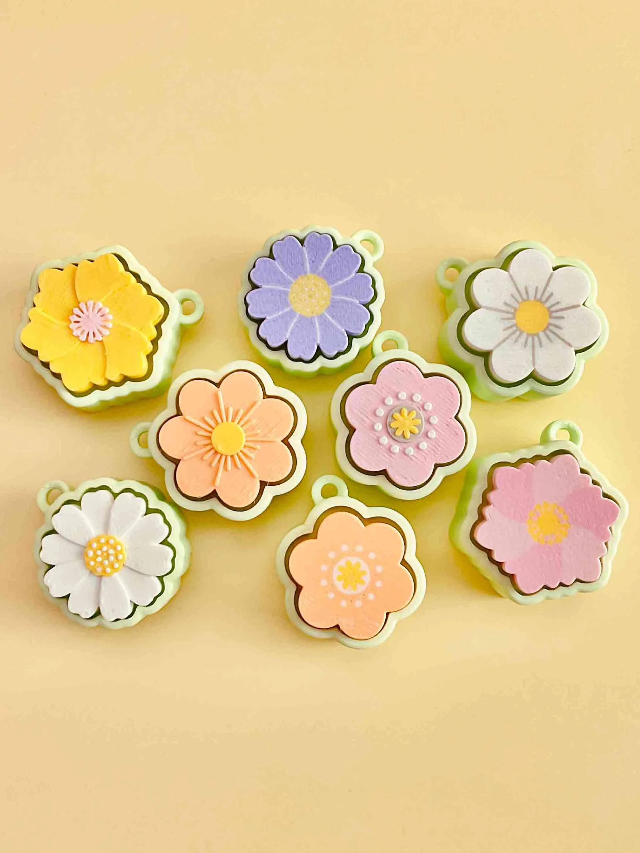 Flower Clicker Keychain Fidget Toy Bundle 3d model