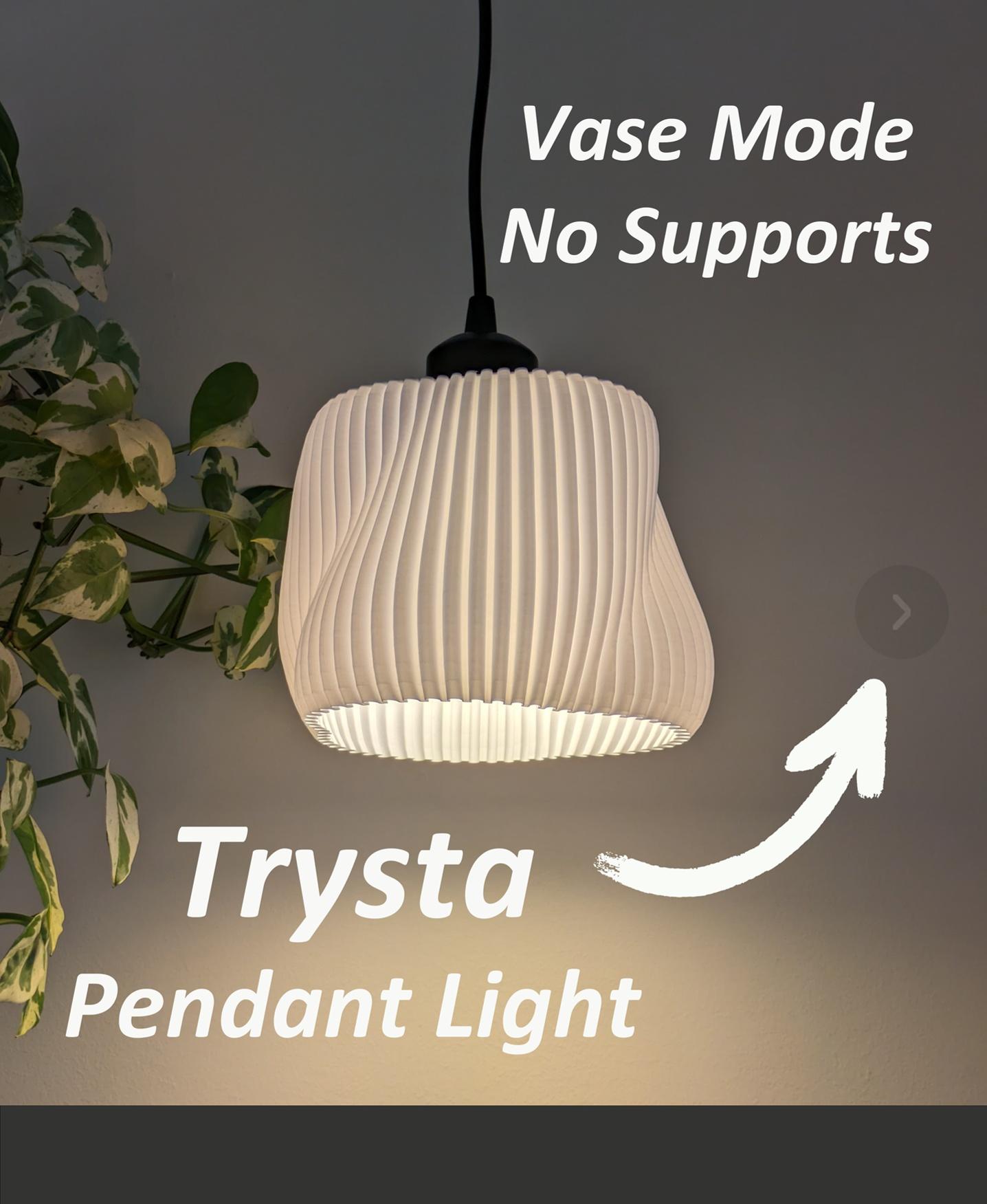 The Trysta - Vase Mode Pendant Light with Bambu 3MF 3d model