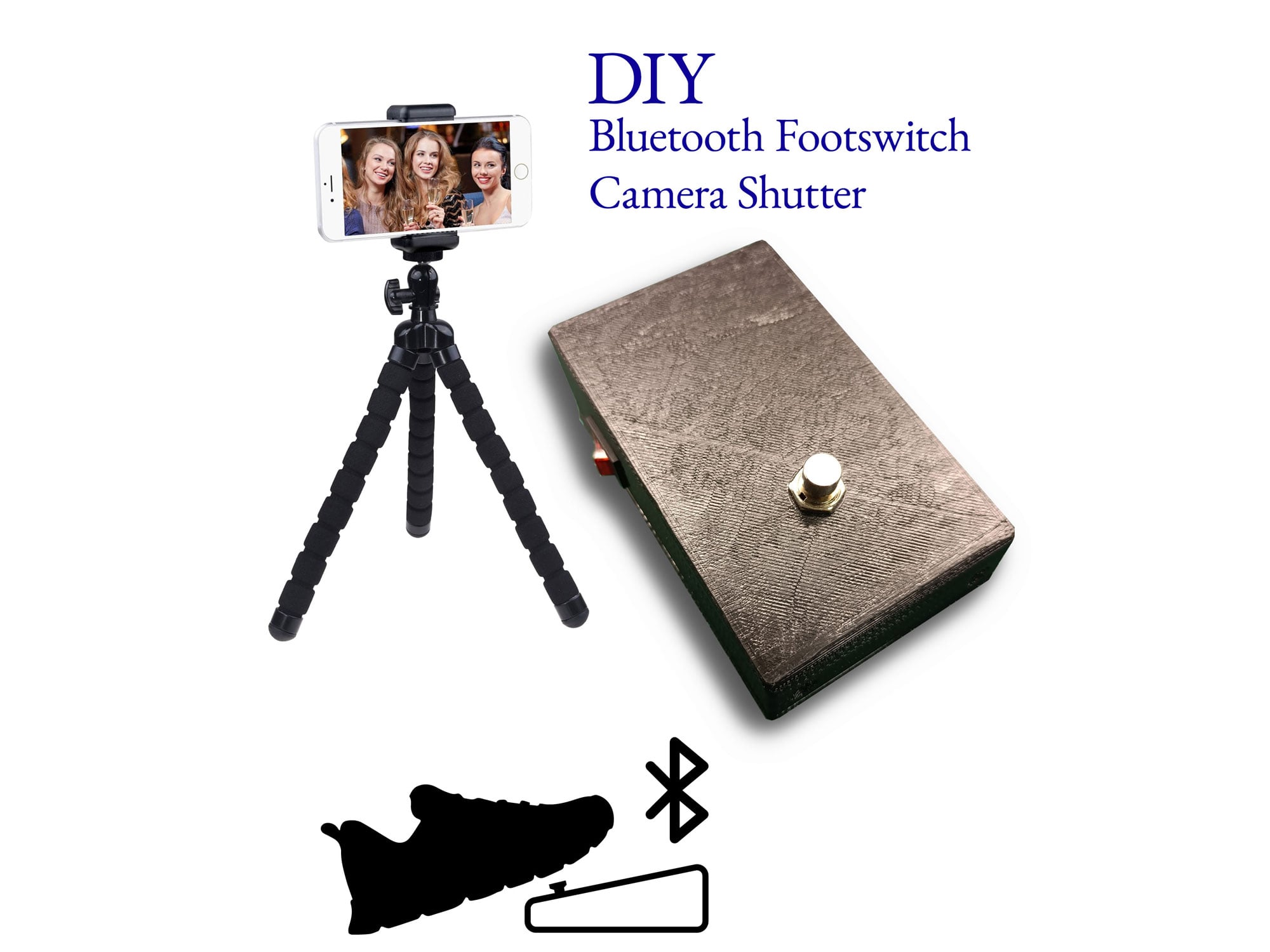 Bluetooth Footswitch for Smartphone Camera Shutter 3d model