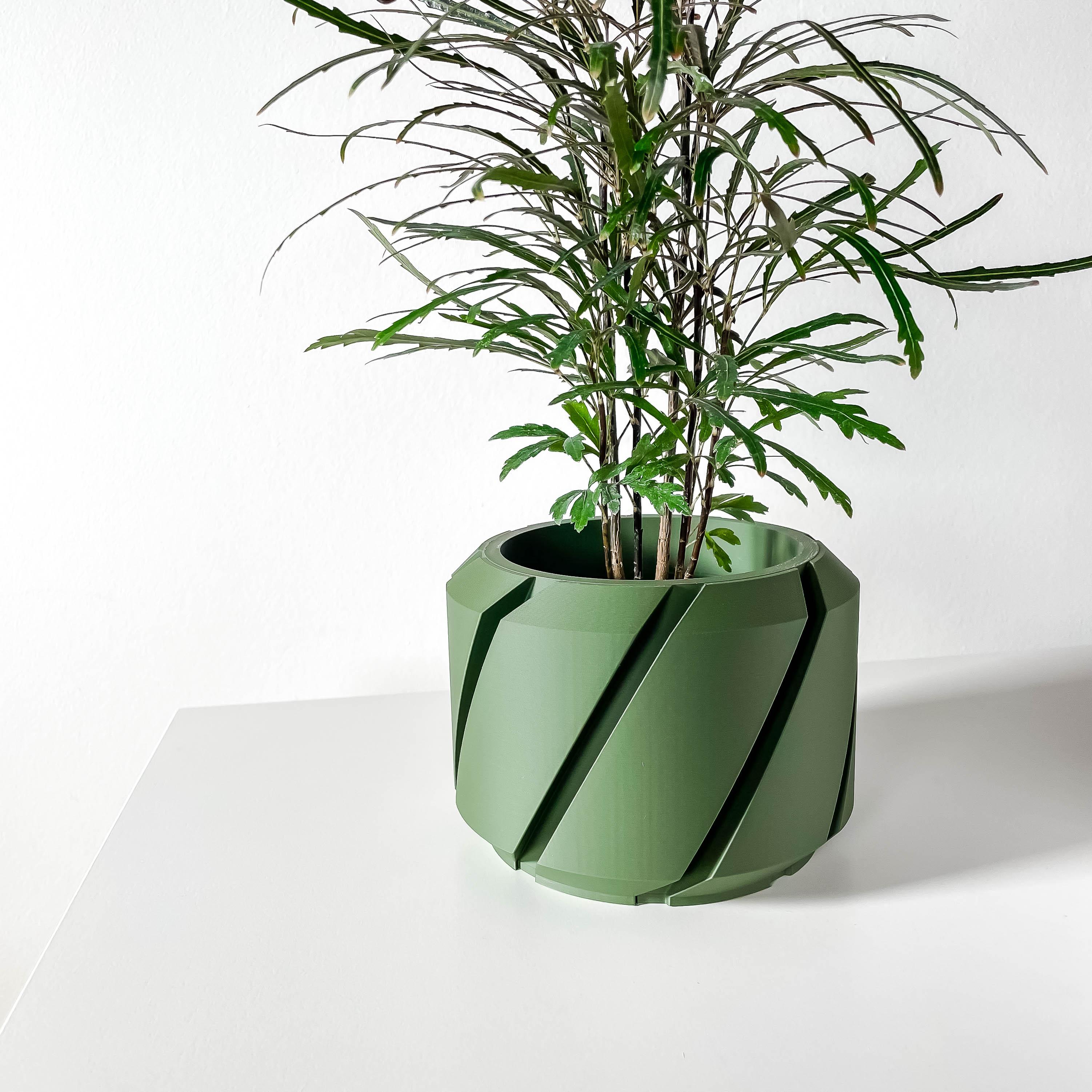 The Cens Planter Pot with Drainage Tray & Stand | Modern and Unique Home Decor for Plants 3d model