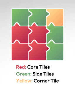 9x9 Legacy Tiles - 3x3 Board - Multi-Material Stack 3d model