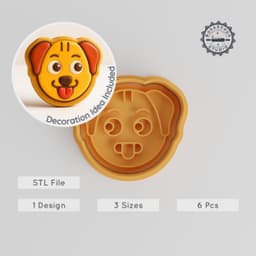 Heated Animal Cookie Cutter & Stamp Set, Wildlife Dog Design, Fondant & Cookie Shapes, S/M/L, 6 Piece Collection PRODUCT_881 3d model