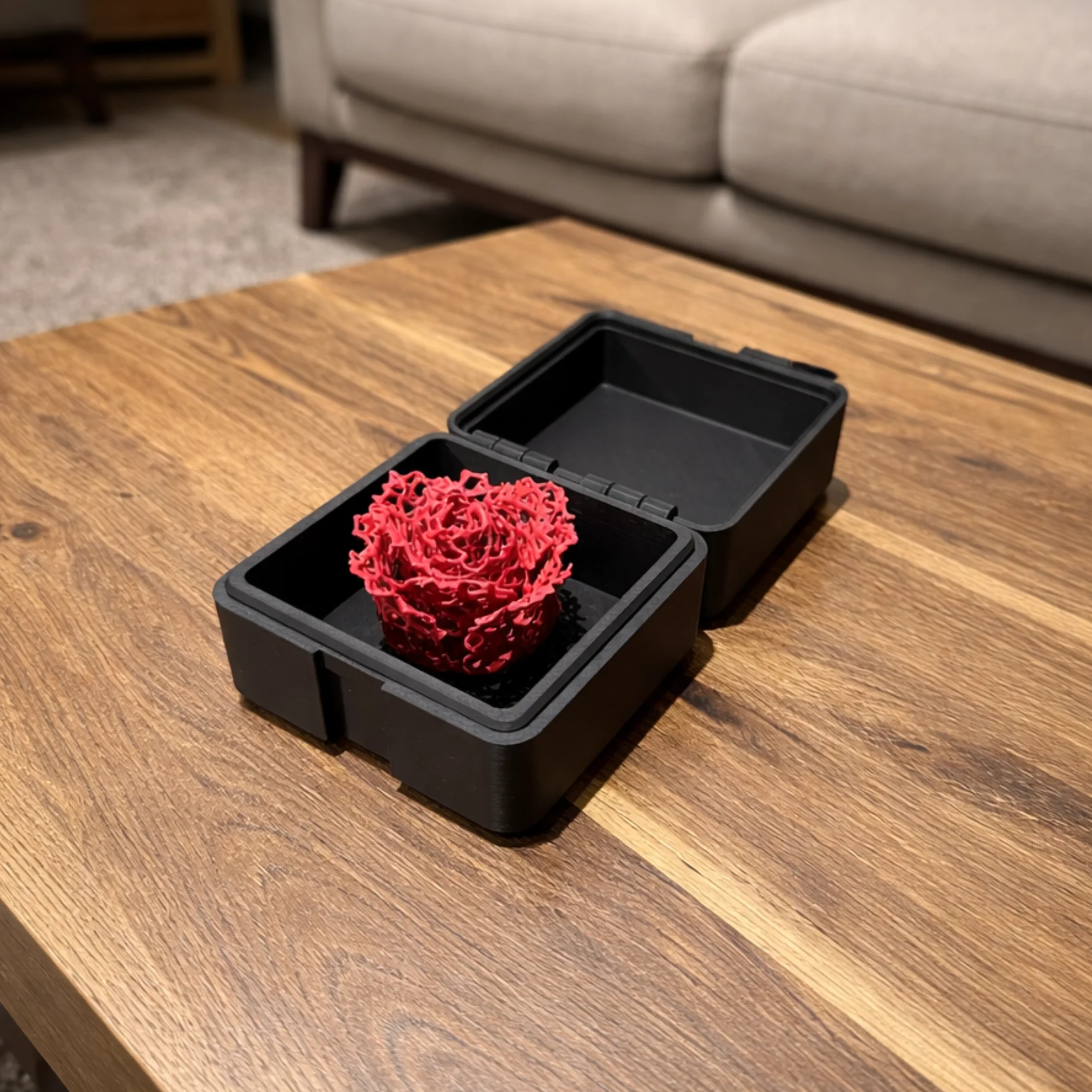 ETERNAL FLOWERS IN A BOX / PRINT IN PLACE BOX / ROSE / TULIP / VORONOI / VALENTINE DAY / MOTHERS DAY 3d model