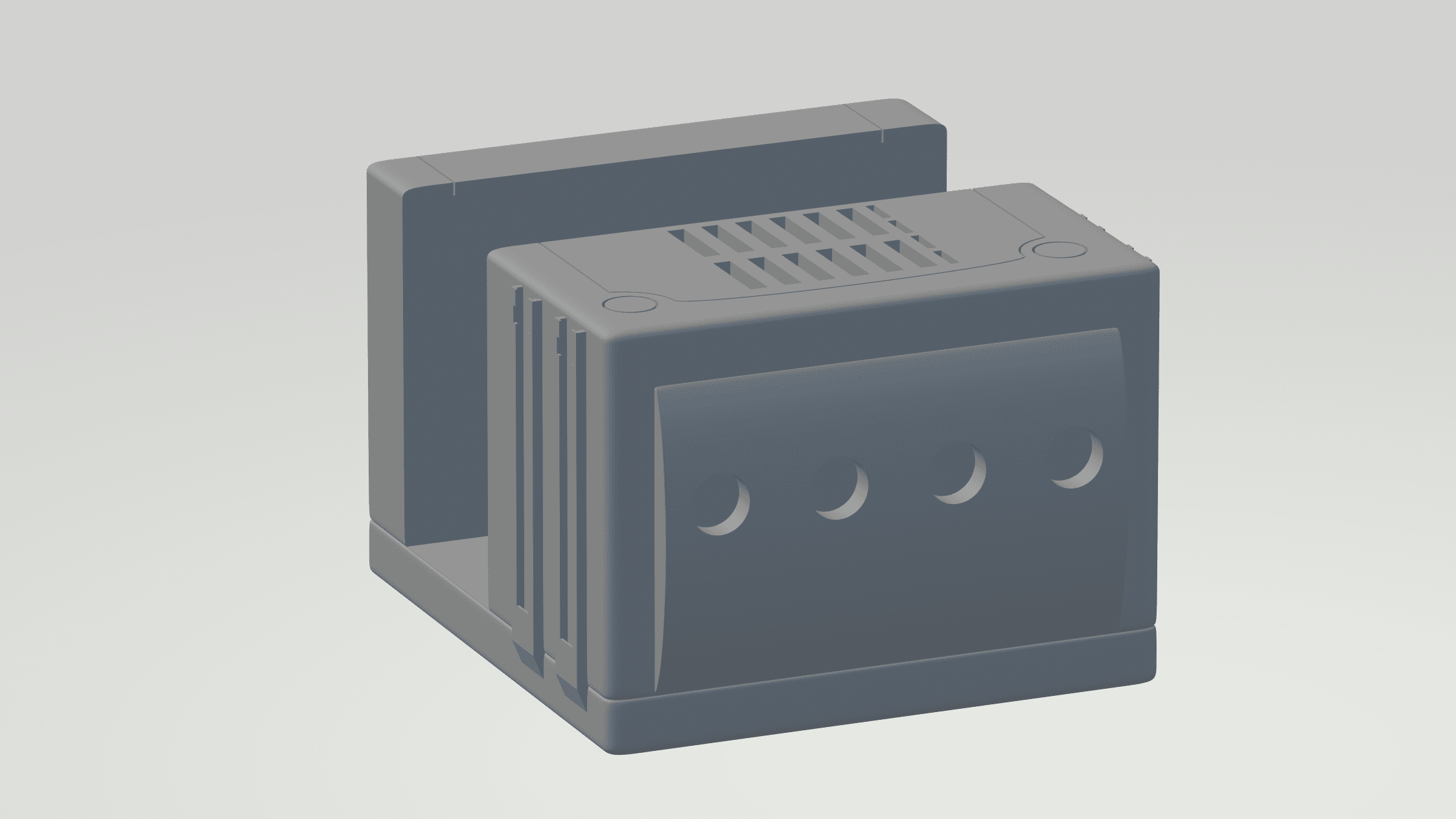 Nintendo Switch Gamecube Inspired Dock Cover - Print In Place - No Supports - Joycon and Game Holder 3d model