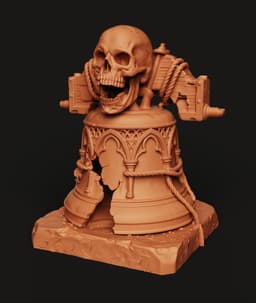 Skull Bell Diorama STL | Gothic 3D Print | Dark Decor 3d model