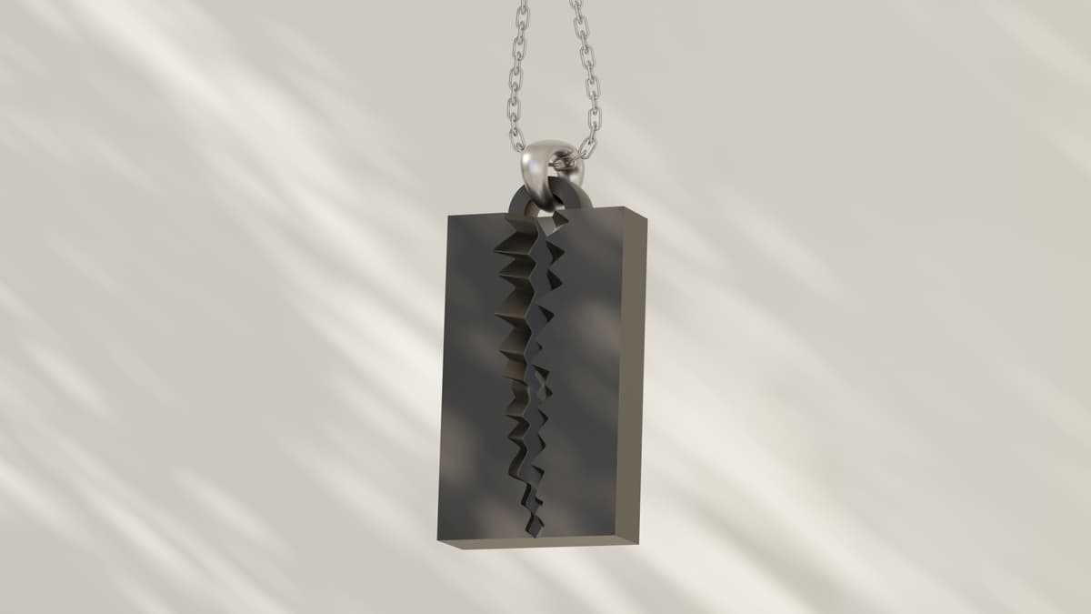 Blade Split Pendant – Razor Blade-Inspired Jewelry - 3D model by ...